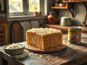 Bolo de Tapioca Molhadinho com Coco e Leite Condensado