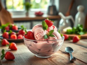 Creme Gelado de Morango Tropical