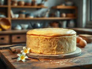 Bolo de trigo fofinho com toque de baunilha