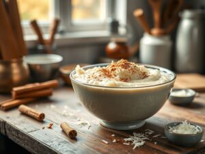 Arroz Doce Cremoso com Canela e Coco