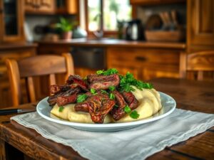 Carne de Sol com Macaxeira ao Molho de Ervas