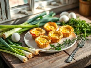 Mini Quiche de Alho-Poró Deliciosa
